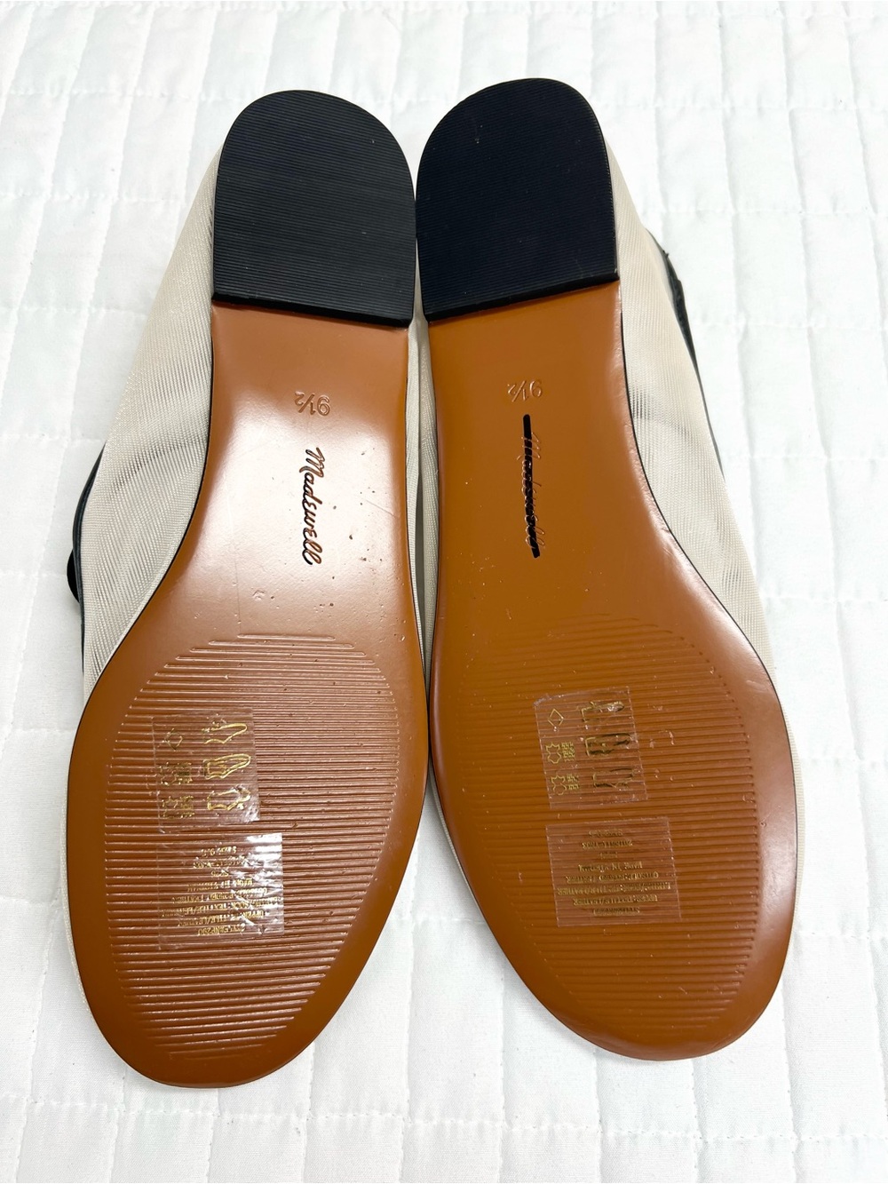 Madewell The Greta Ballet Flat in Ecru and Black Mesh Size 9.5 - Picture 11 of 12